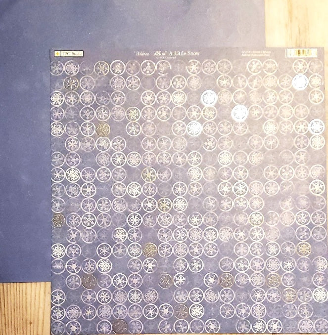 The paper company TPC - double sided paper 12 x 12 - winter blues a little snow metallic