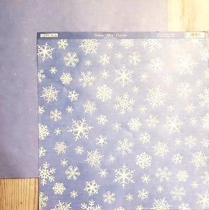The paper company TPC - double sided paper 12 x 12 - winter blues flurries glitter