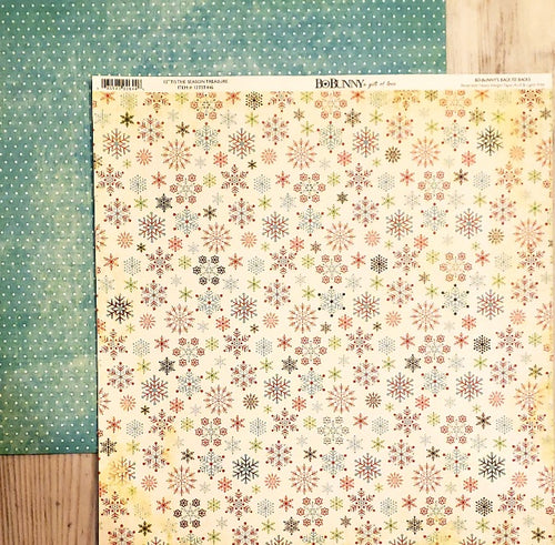Bobunny press - double sided paper sheet 12 x 12 - tis the season treasure