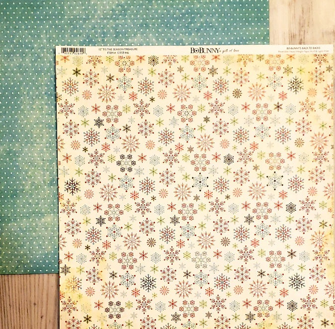 Bobunny press - double sided paper sheet 12 x 12 - tis the season treasure