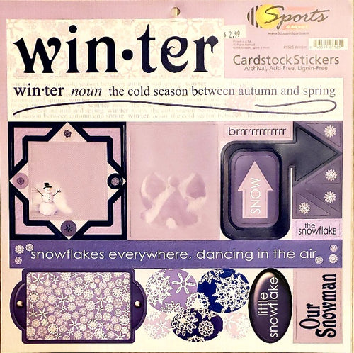 Scrappin sports and more - cardstock sticker sheet 12 x 12 - winter