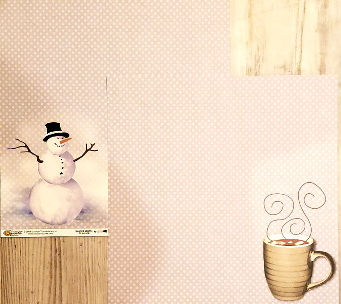 Scrappin sports and more -  double Sided paper 12 x 12 - young and active seasons - snowman hot cocoa