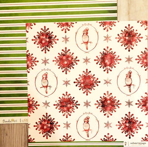 Webster's pages  - double sided paper cardstock 12 x 12 - all that glitters red snowflakes
