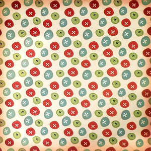 Karen foster - single sided paper cardstock 12 x 12 - sewing  buttons