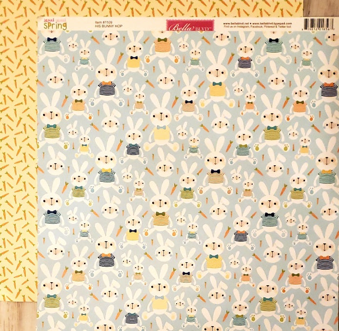 Bella Blvd - double sided paper 12 x 12 -  sweet sweet spring his bunny hop