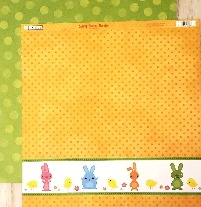 The paper company TPC  - double sided paper 12 x 12 -  sunny bunny borders