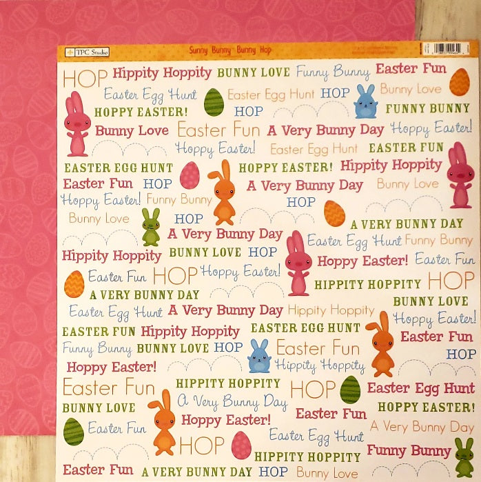 The paper company TPC  - double sided paper 12 x 12 -  sunny bunny hop