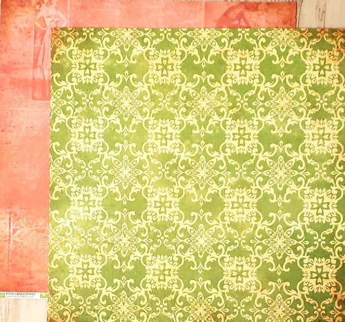 Bazzill Basics  - double sided paper 12 x 12 -  brocade ambrosia