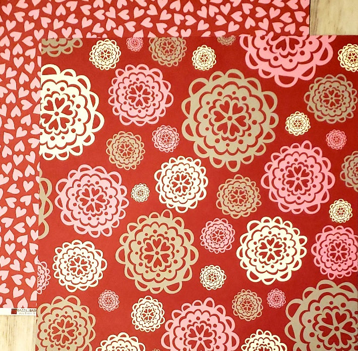 Bazzill Basics  - double sided paper 12 x 12 -  love stories doilies