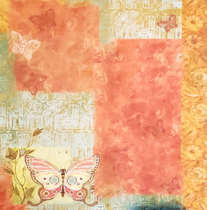 Karen Foster - single sided paper 12 x 12 - butterfly and flowers color block