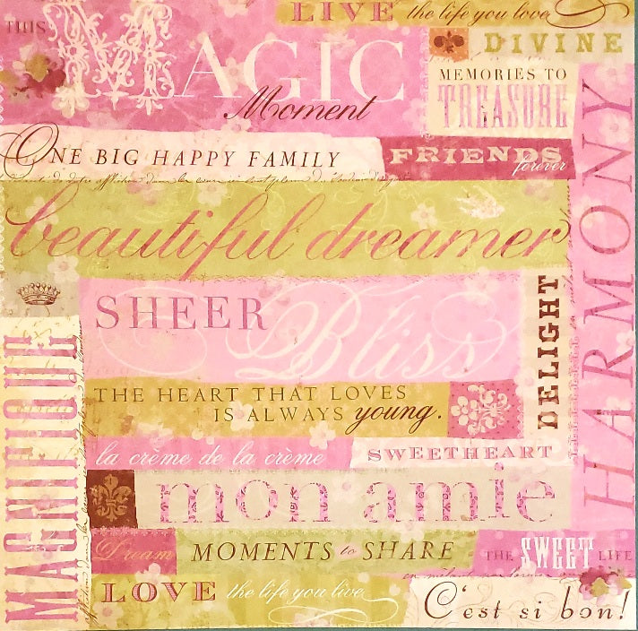 Karen Foster - single sided paper 12 x 12 - magical memories words