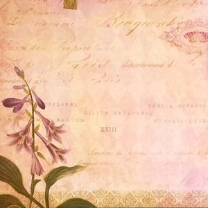 Karen Foster - single sided paper 12 x 12 - purple garden  flowers