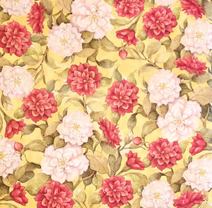 Karen Foster - single sided paper 12 x 12 - red and white  flowers