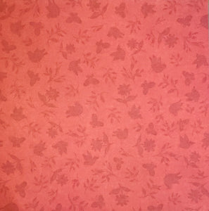 Karen foster - single sided paper 12 x 12 - red flowers and birds