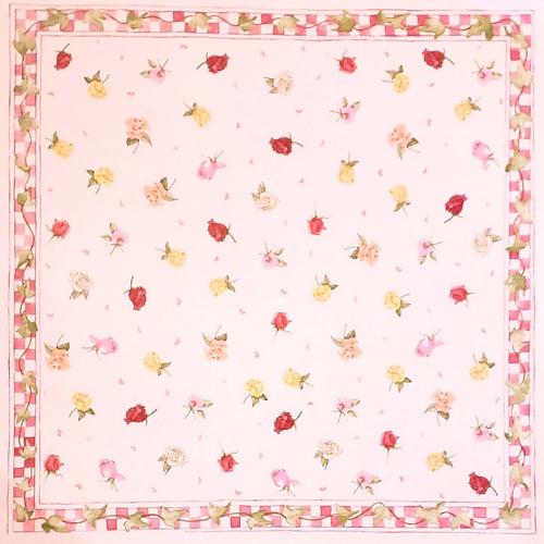 Art Impressions Susan Branch -  single Sided paper 12 x 12 -  roses and check