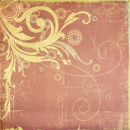 K and company -  single Sided paper 12 x 12 -  brownie flourish