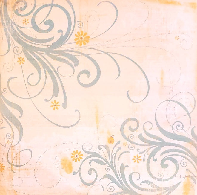 Karen Foster -  single Sided paper 12 x 12 -  flourish and flowers
