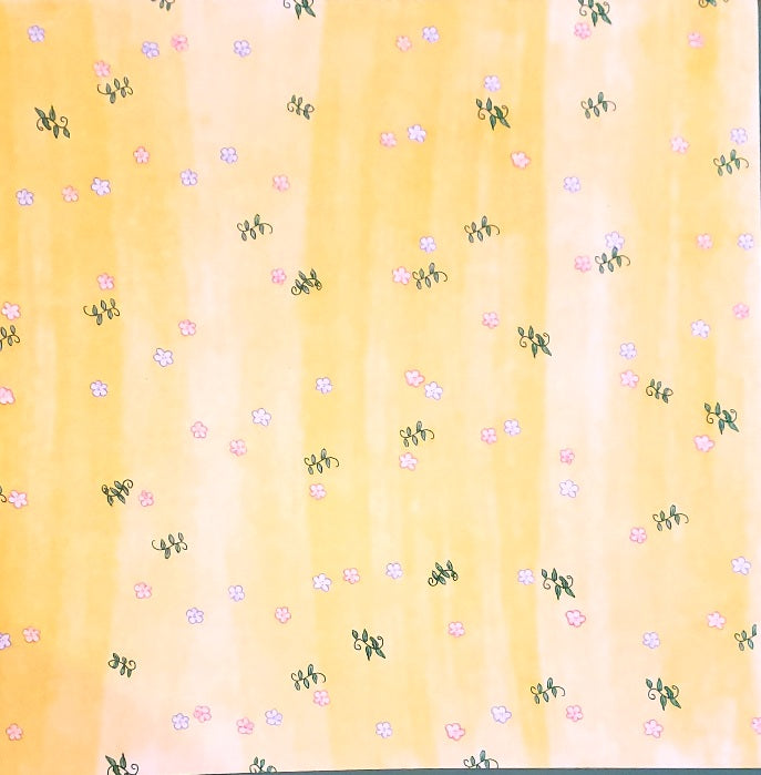 Karen Foster -  single Sided paper 12 x 12 - little pink and blue flowers