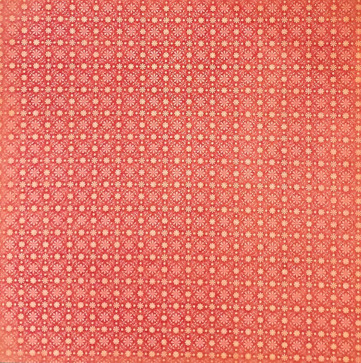 Karen Foster -  single Sided paper 12 x 12 - red flower wallpaper