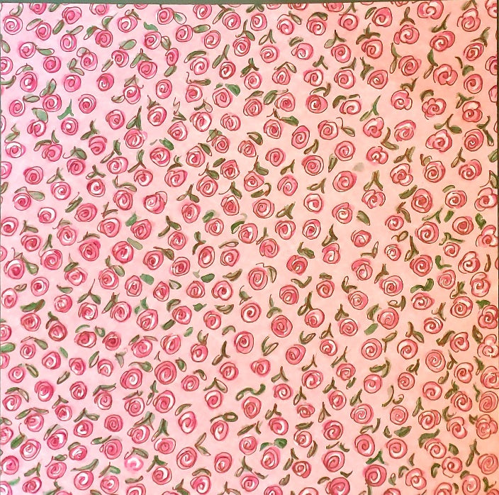 Sonburn -  single Sided paper 12 x 12 - pink roses