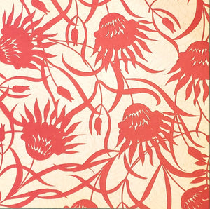 Karen Foster -  single Sided paper 12 x 12 - red flowers