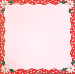 Me and my big ideas MAMBI -  single Sided paper 12 x 12 - white daisy flower with red frame