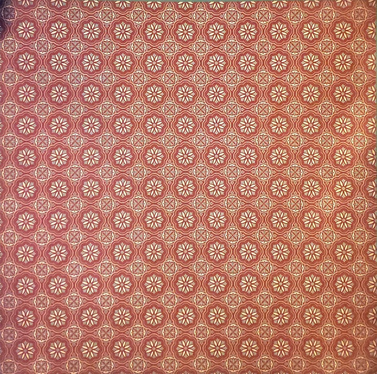 Karen Foster -  single Sided paper 12 x 12 -  flower circles brown