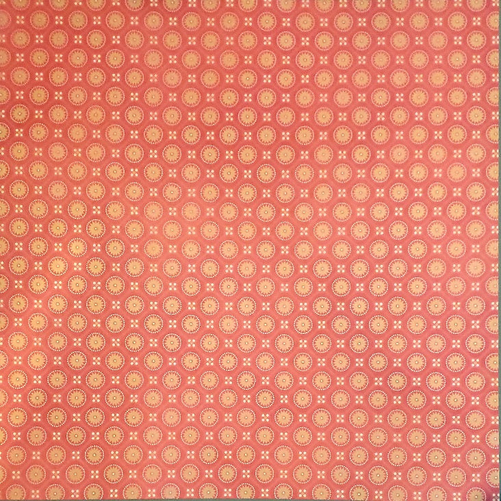 Karen Foster -  single Sided paper 12 x 12 -  red circle flowers