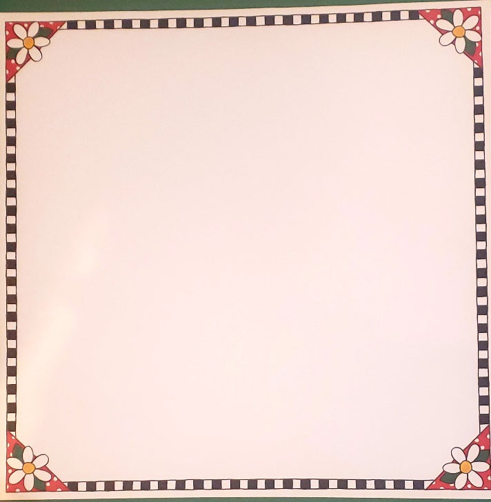 Me and my big ideas MAMBI -  single Sided paper 12 x 12 - small daisy with checked frame