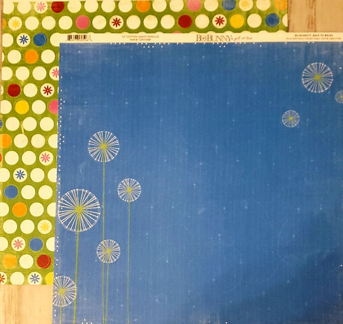 Bobunny - double sided paper cardstock 12 x 12 - cotton candy popsicle flowers