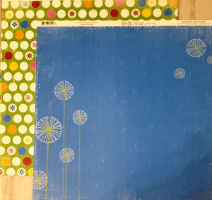 Bobunny - double sided paper cardstock 12 x 12 - cotton candy popsicle flowers