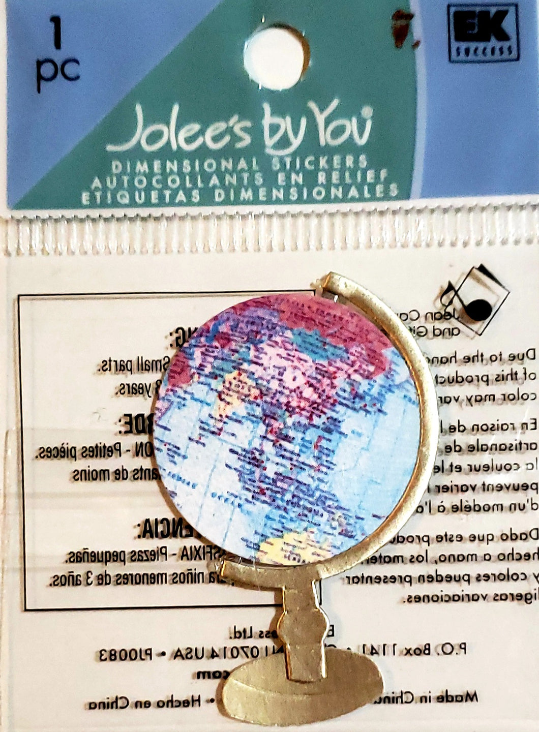 Jolee's Boutique Dimensional Sticker  - x small pack - globe world