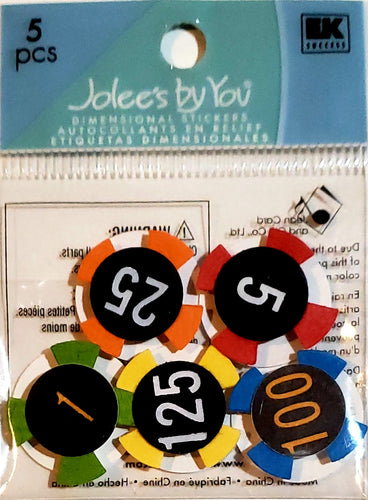 Jolee's Boutique Dimensional Sticker  - x small pack - casino chips