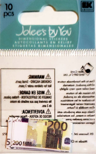 Jolee's Boutique Dimensional Sticker  - x small pack - Euro bills money