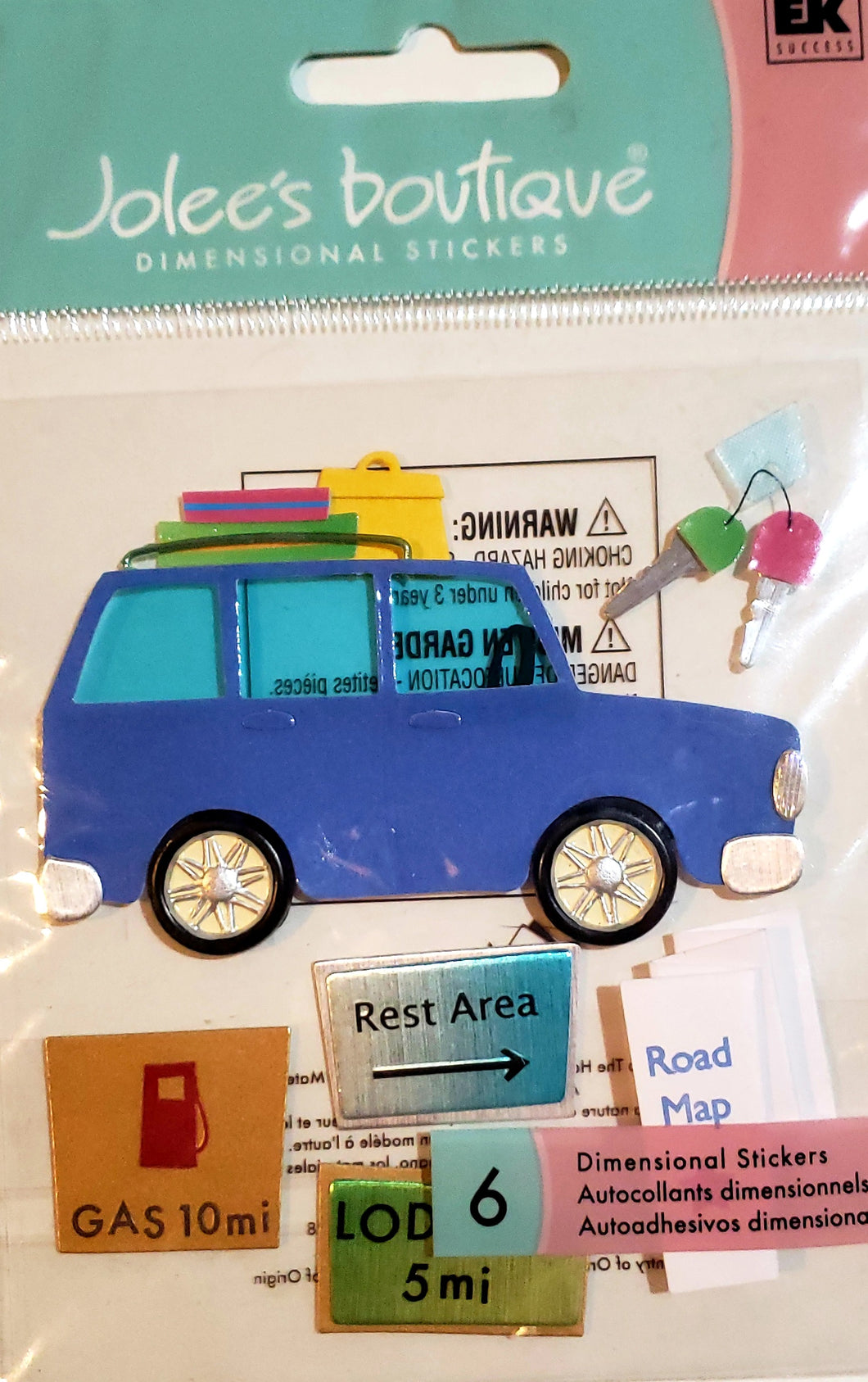Jolee's Boutique Dimensional Sticker  - small pack - road trip time