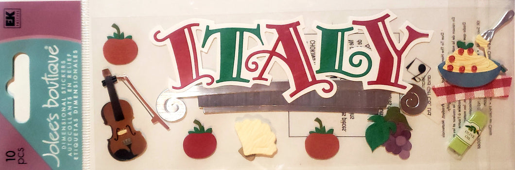 Jolee's Boutique Dimensional Sticker  - title long skinny pack - Italy