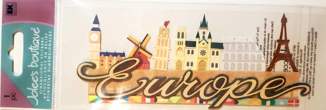 Jolee's Boutique Dimensional Sticker  - title long skinny pack - Europe
