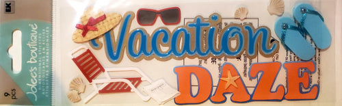 Jolee's Boutique Dimensional Sticker  - title long skinny pack - Vacation Daze