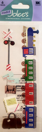 Jolee's Boutique a touch of Dimensional Sticker  - long skinny pack - train trip
