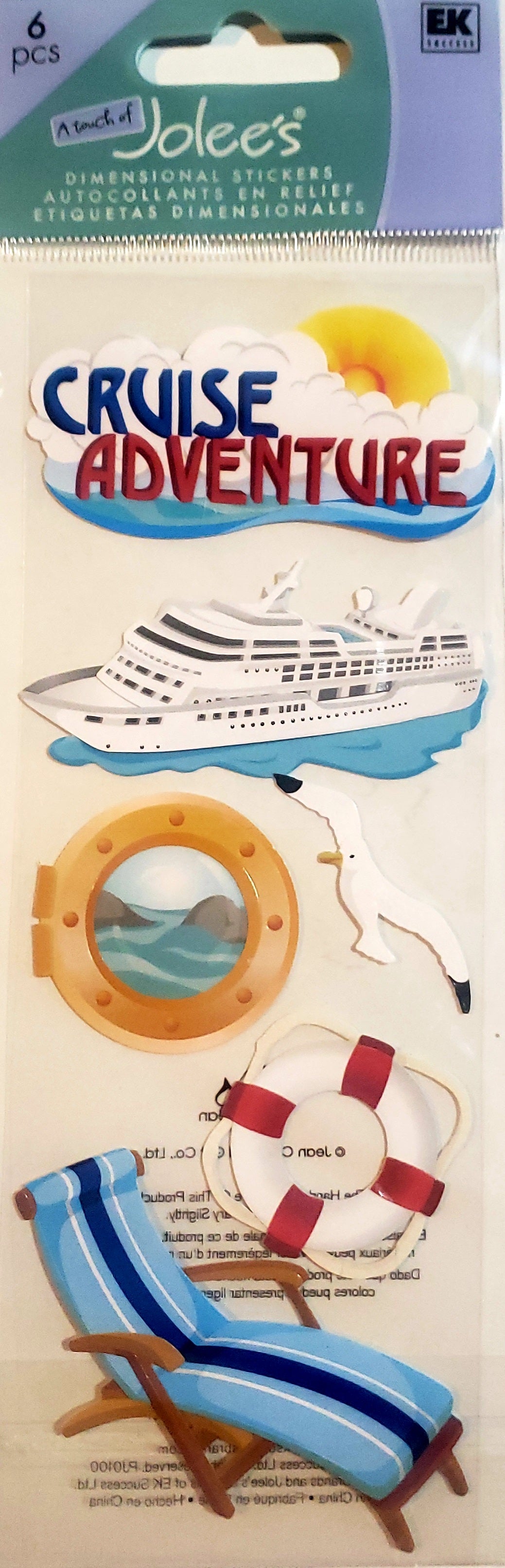 Jolee's Boutique a touch of Dimensional Sticker  - long skinny pack - cruise adventure