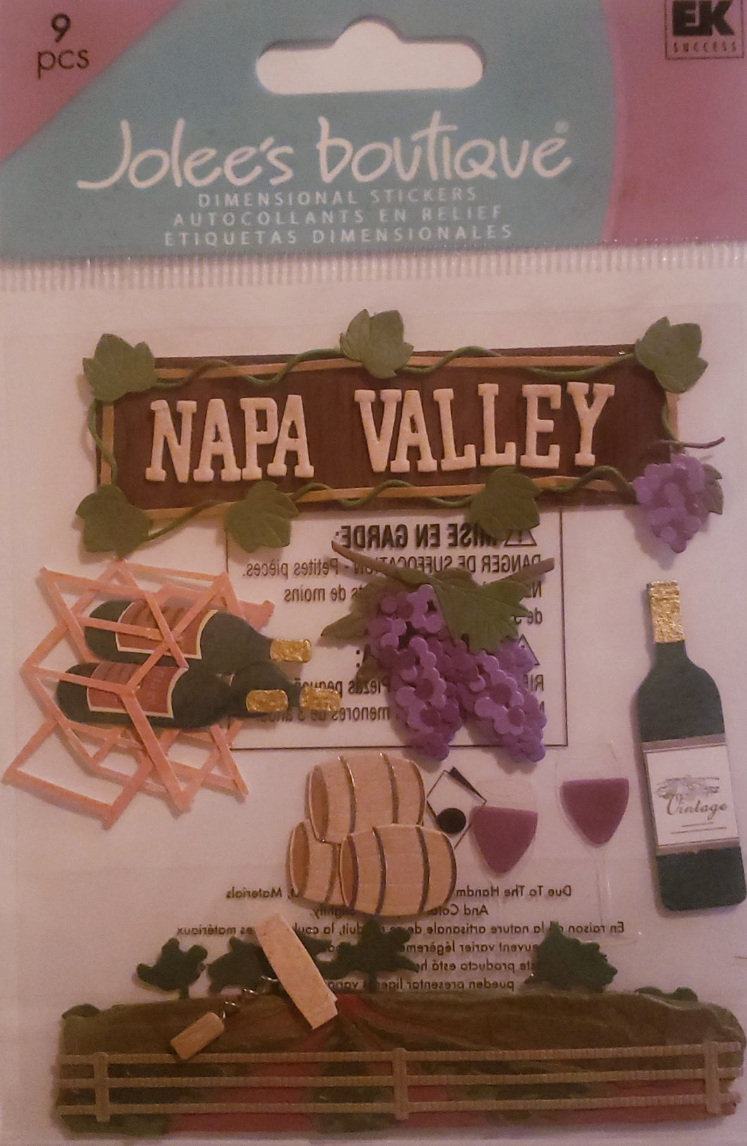 Jolee's Boutique Dimensional Sticker  - small pack states - Napa Valley California