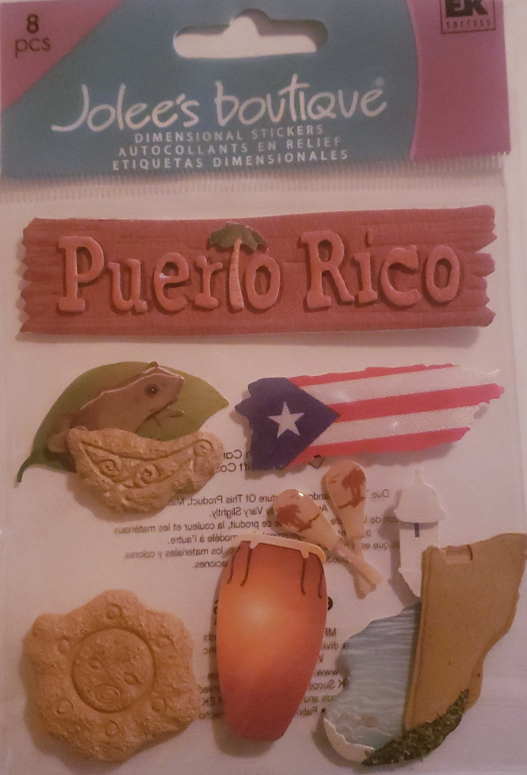 Jolee's Boutique Dimensional Sticker  - small pack country - Puerto Rico