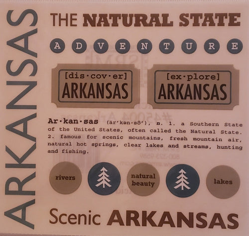 Srm press  - say it with stickers sheet - state sheet - Arkansas