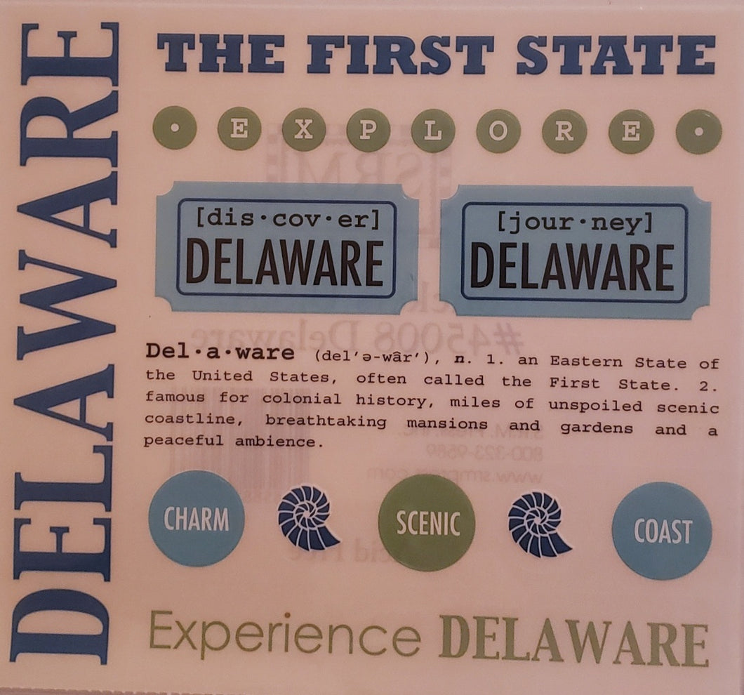 Srm press  - say it with stickers sheet - state sheet - Delaware