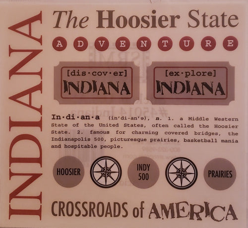 Srm press  - say it with stickers sheet - state sheet - Indiana
