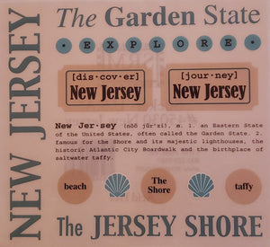 Srm press  - say it with stickers sheet - state sheet - New Jersey