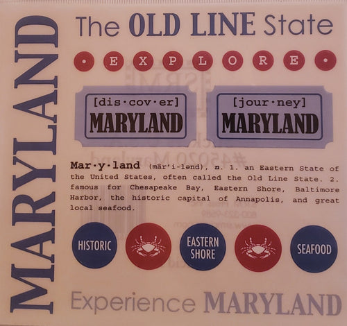 Srm press  - say it with stickers sheet - state sheet - Maryland