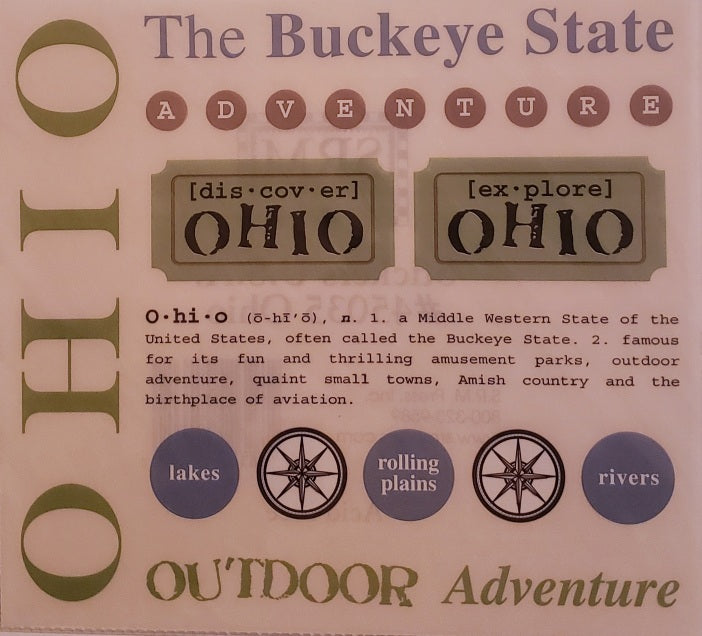 Srm press  - say it with stickers sheet - state sheet - Ohio