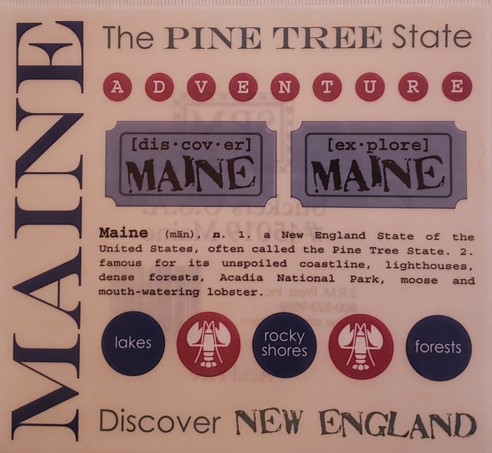Srm press  - say it with stickers sheet - state sheet - Maine