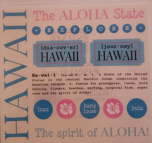 Srm press  - say it with stickers sheet - state sheet - Hawaii